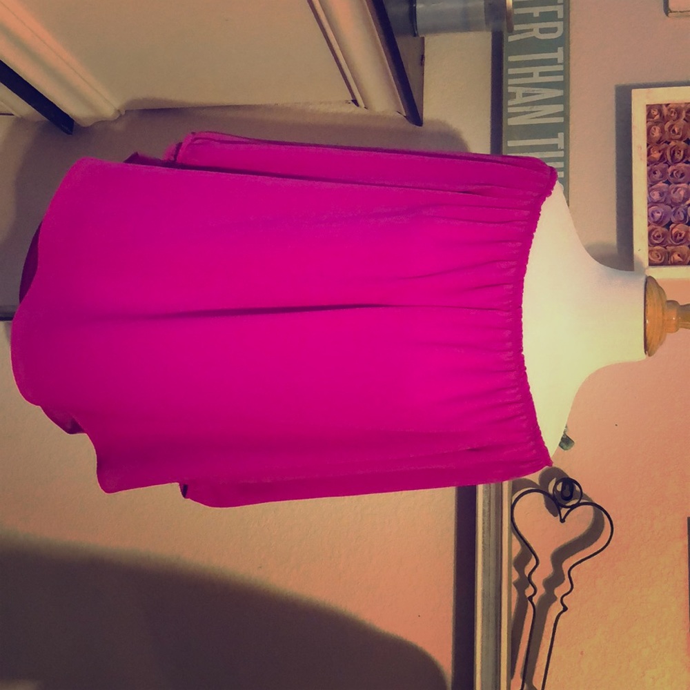 Hot pink off the shoulder blouse